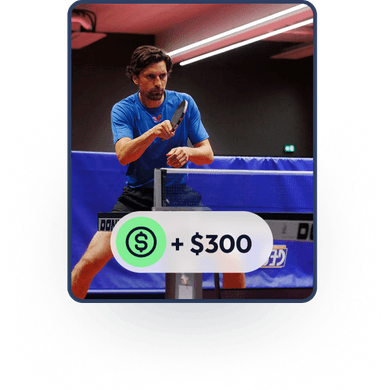 man playing table tennis